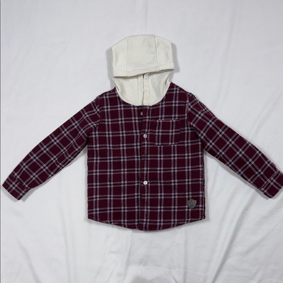 Buffalo David Bitton Other - Buffalo David Bitton Maroon and White Plaid Kids Shirt